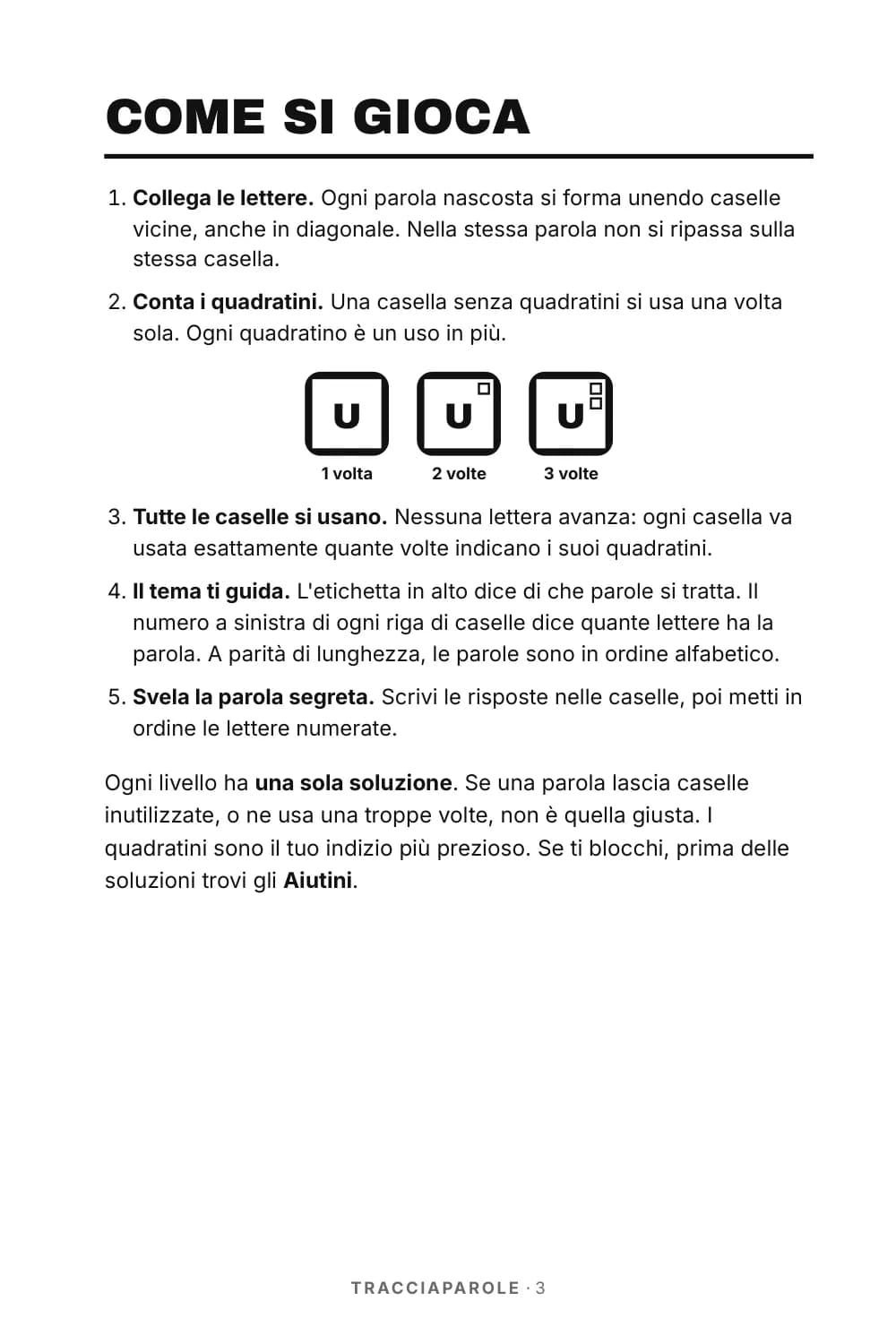 Come si gioca: le regole in una pagina